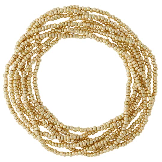 Light Gold Glass Seed Beads, 6/0 by Bead Landing™